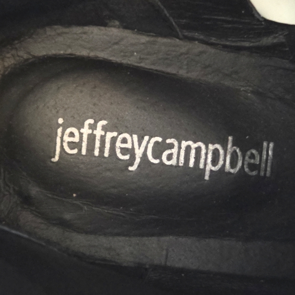 Jeffrey Campbell Czech Combat Boots 7.5M White Black Buckle Lug Sole Platform - Picture 3 of 9